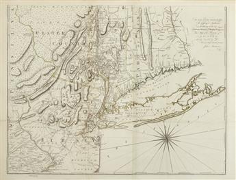 MONTRESOR, JOHN. A Map of the Province of New York, with Part of Pensilvania, and New England.